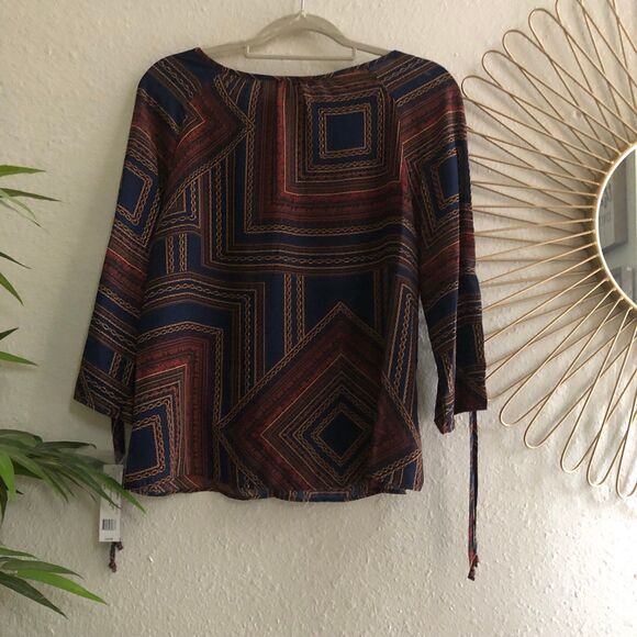 NWT Zac & Rachel multicolored boho blouse - Picture 3 of 3